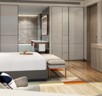 现代酒店客房卧室客厅